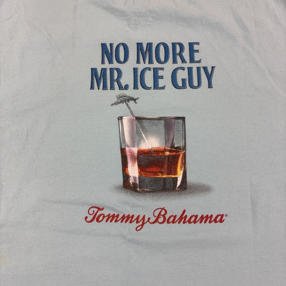 Tommy Bahama Shirt Mens 3XL Blue No More Mr Ice Guy Graphic Tee Relax Bourbon